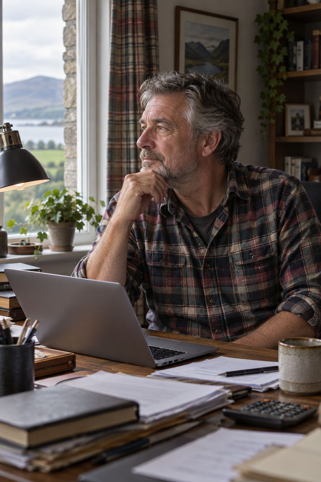 Owen Price, operations and finance lead, at his desk
